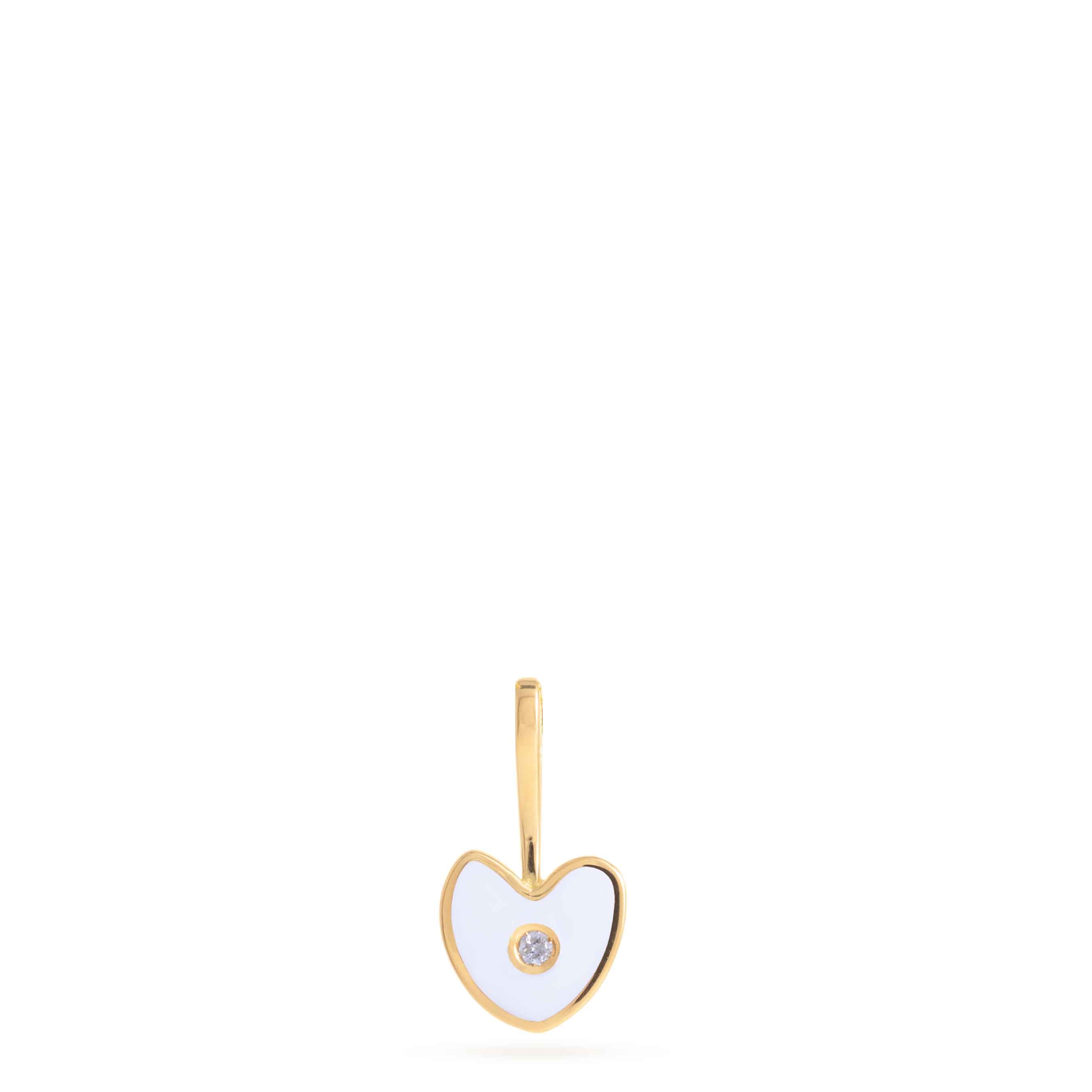 white gold heart with white diamond