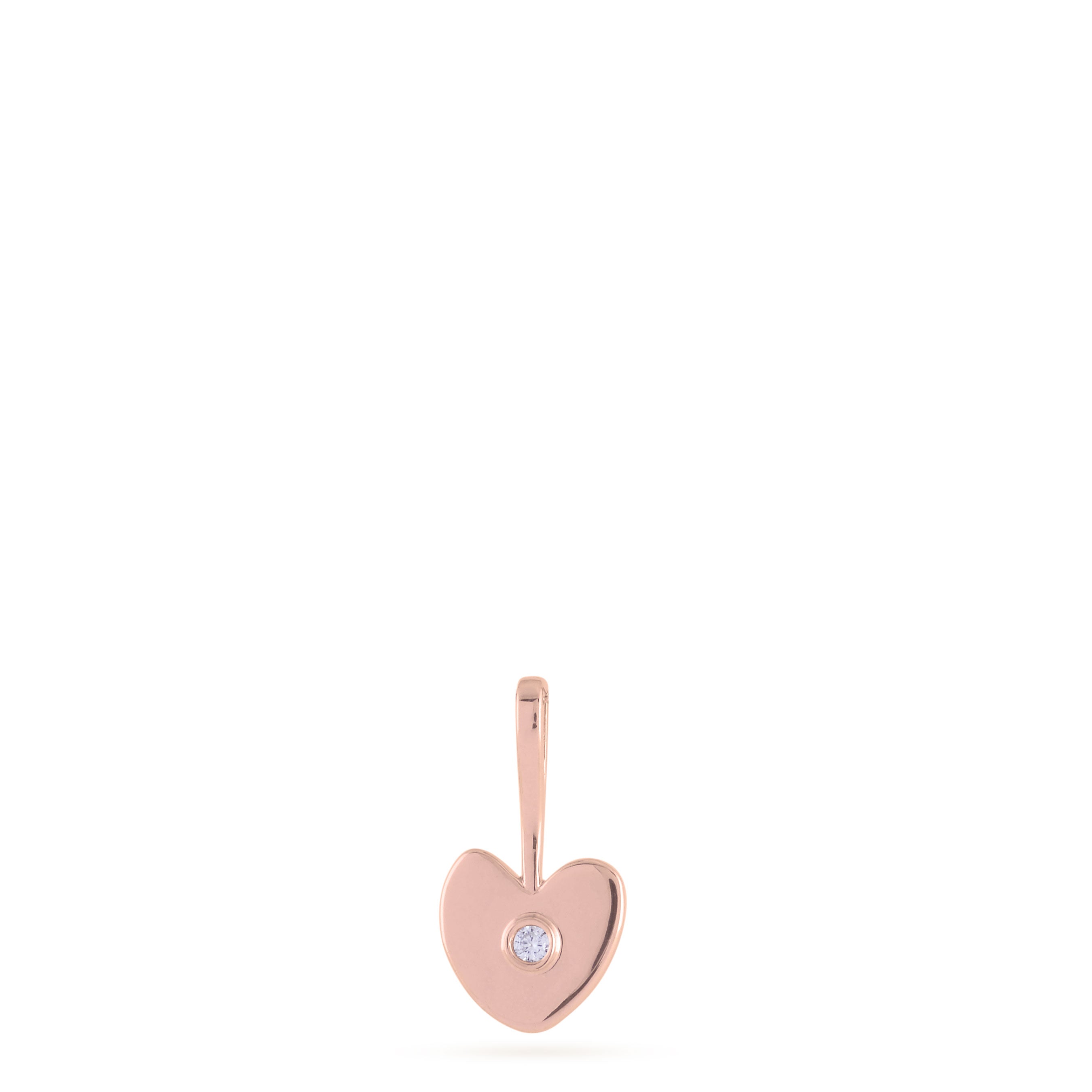 Pink gold heart with white diamond