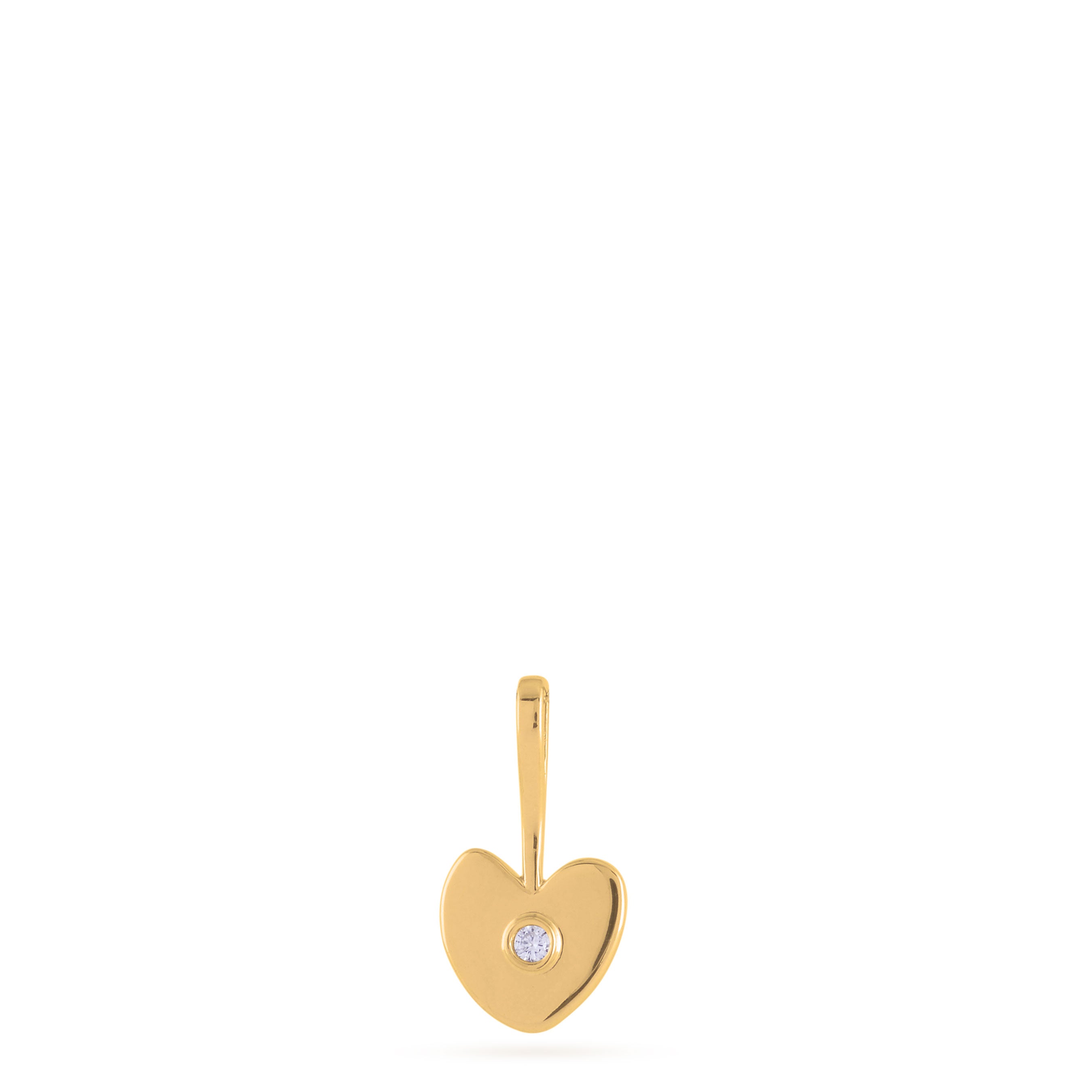 yellow gold heart with white diamond