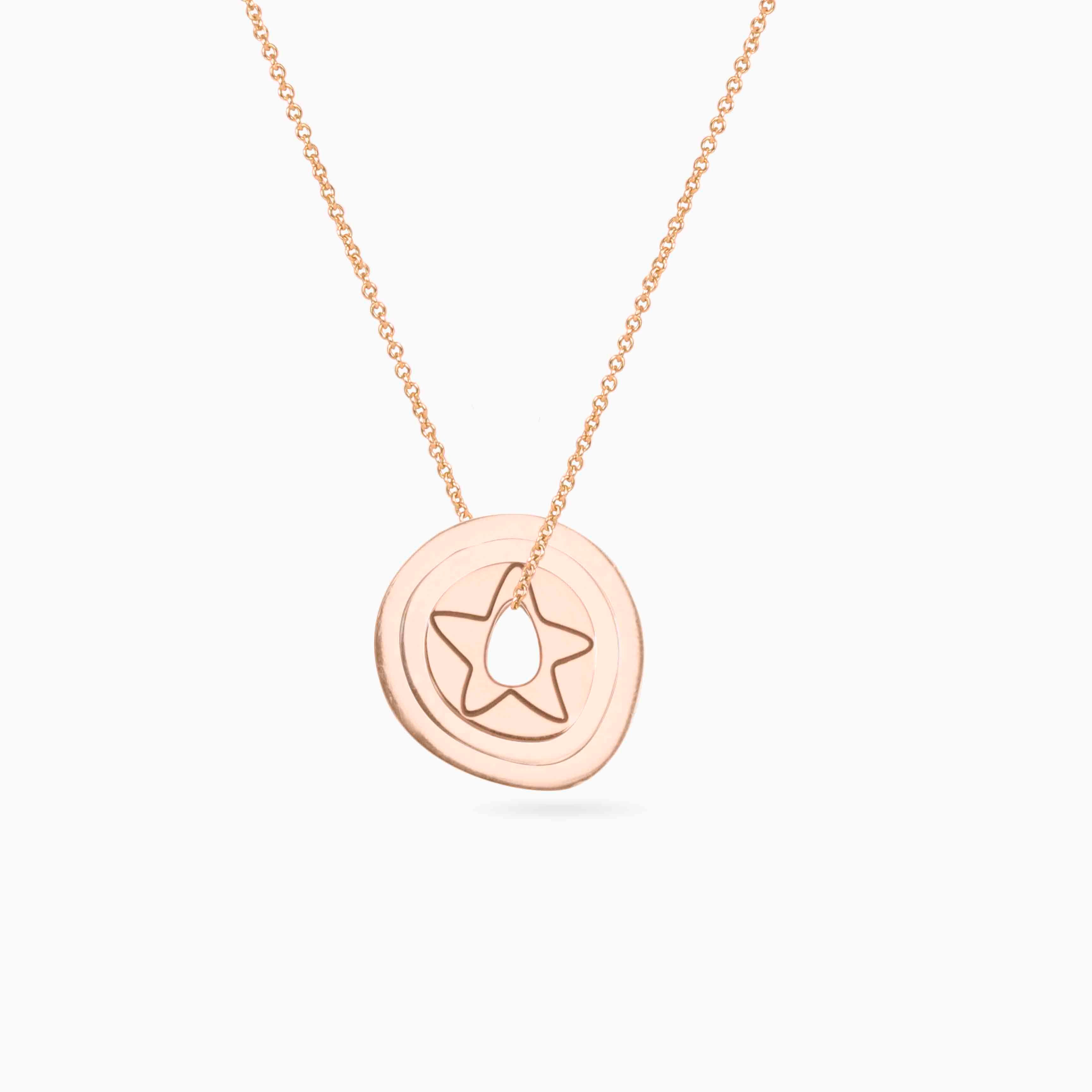 rose gold pendant with a star