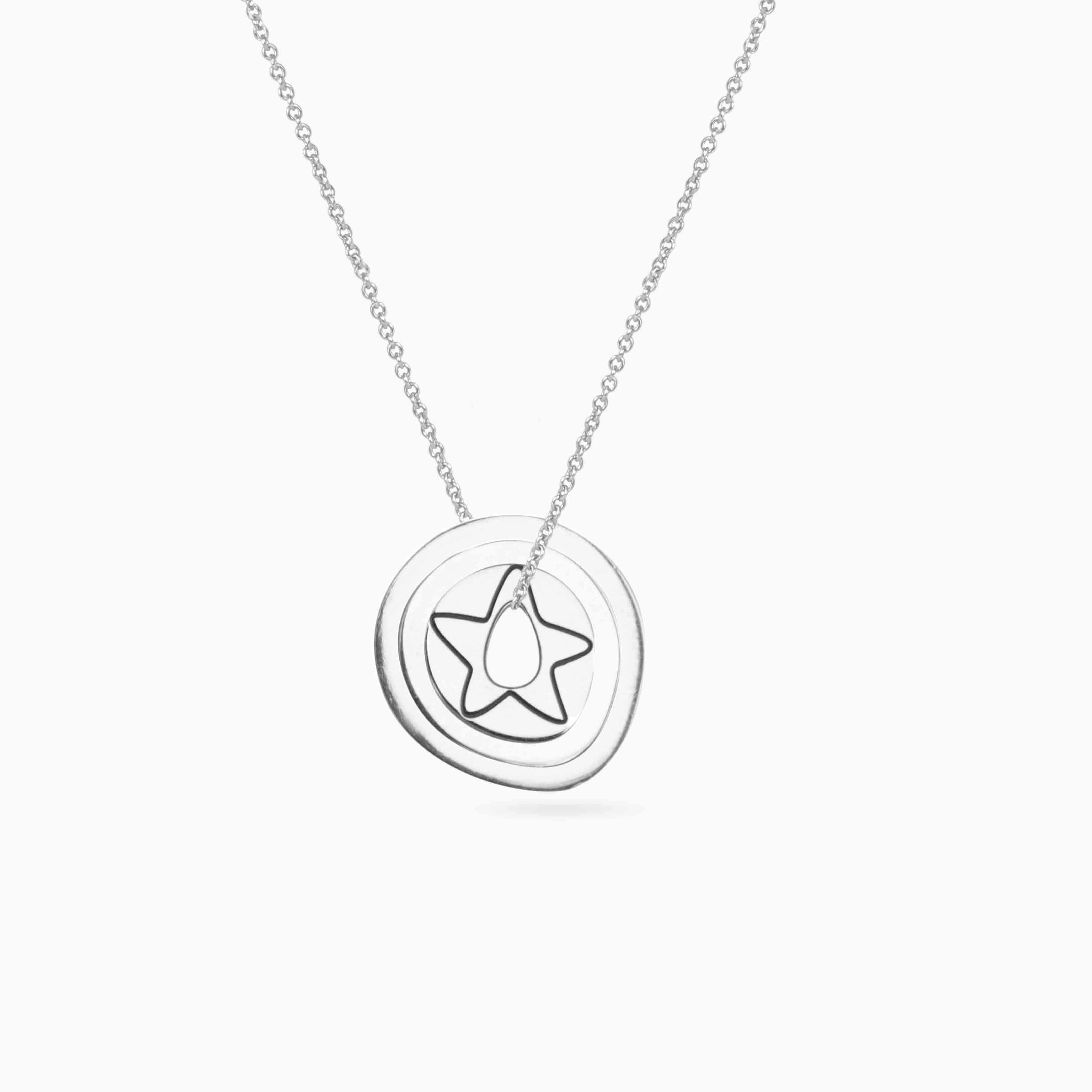 white gold pendant with a star