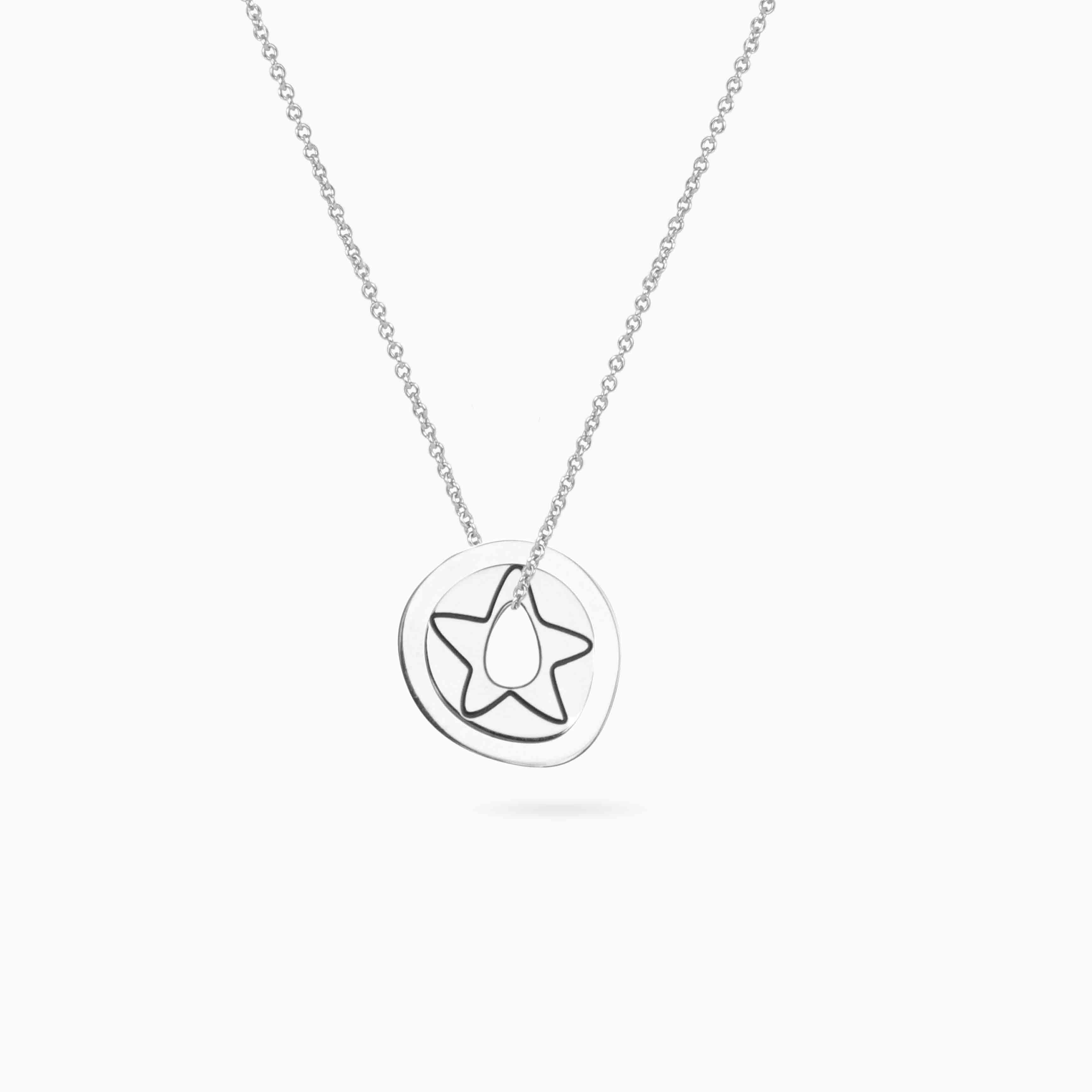 white gold pendant with a star
