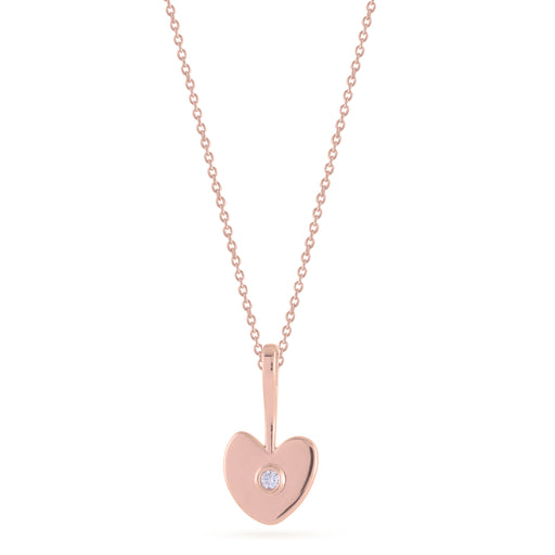 pink gold necklace with white diamonds