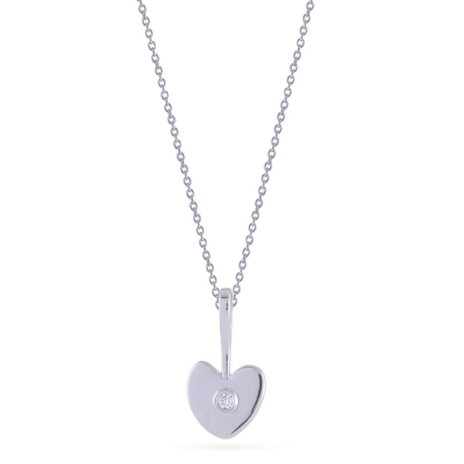 heart gold necklace with white diamond