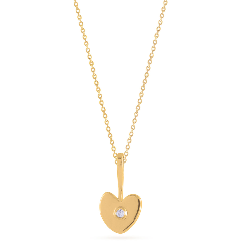 yellow gold necklace with white diamond