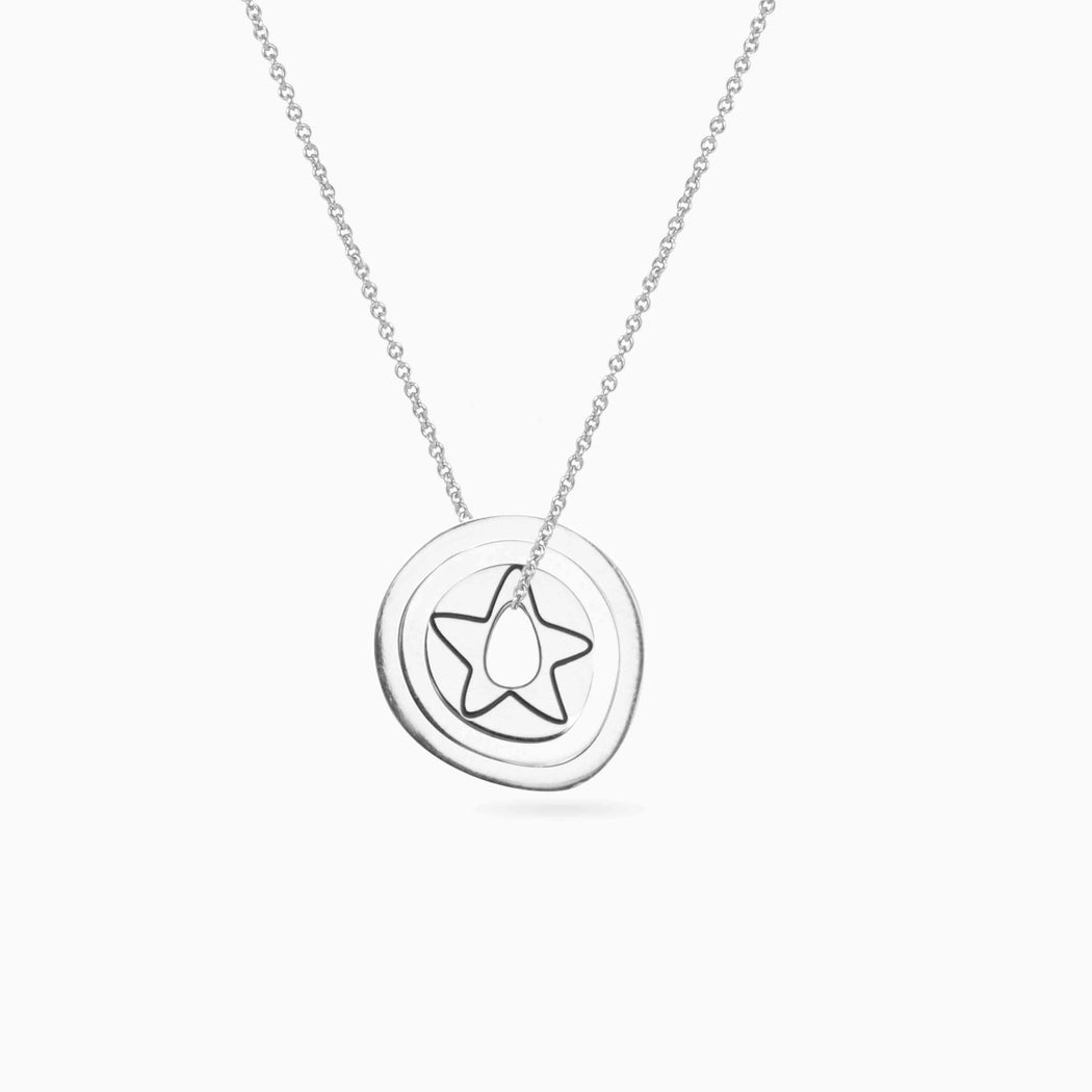 white gold pendant with a star 