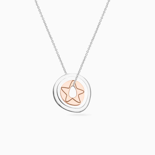 gold and silver pendant with a star